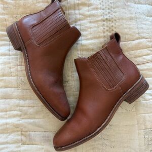 Madewell The Ainsley English Saddle Brown Leather Ankle Boots Booties 9 $198